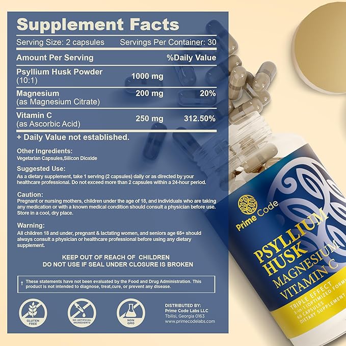 Prime Code Calcium Gummies for Women &amp Men with Magnesium Vitamin B12 Vitamin K2 &amp Vitamin D3 Psyllium Husk Capsules with Magnesium Citrate and Vitamin C CoQ10 250mg with Magnesium