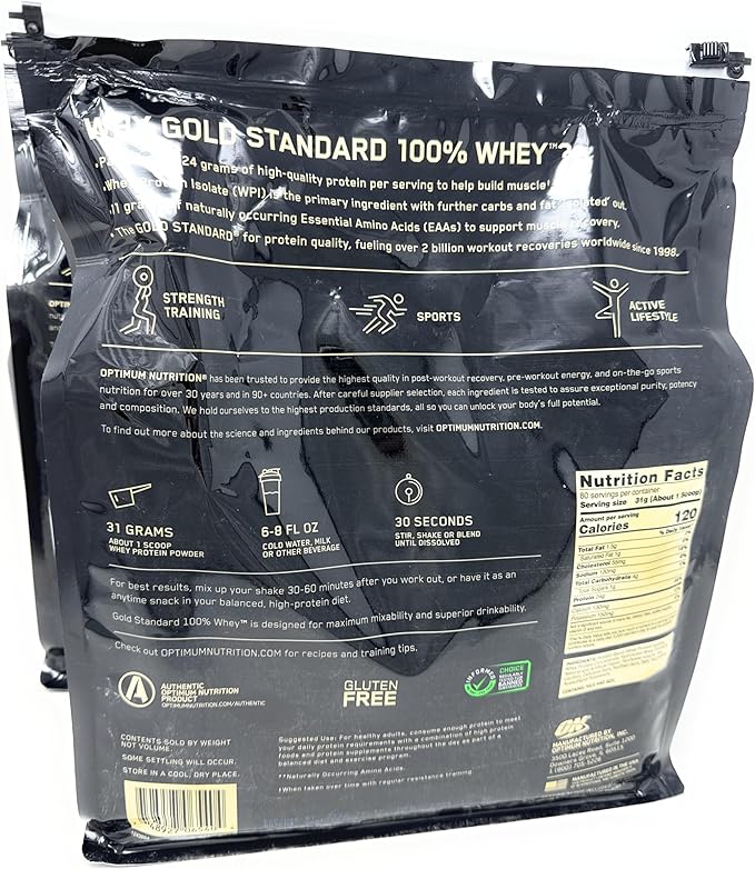Optimum Nutrition Gold Standard 100% Whey Protein Powder Vanilla Ice Cream 10 Pound (Packaging May Vary)
