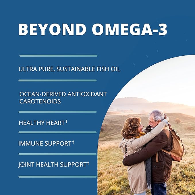 Garden of Life Oceans 3 Beyond Omega-3 with OmegaXanthin EPA DHA Supplements Fish Oil with 1200 mg Omega 3 Astaxanthin &amp Brown Seaweed Extract - 60 Softgels (Pack of 2)