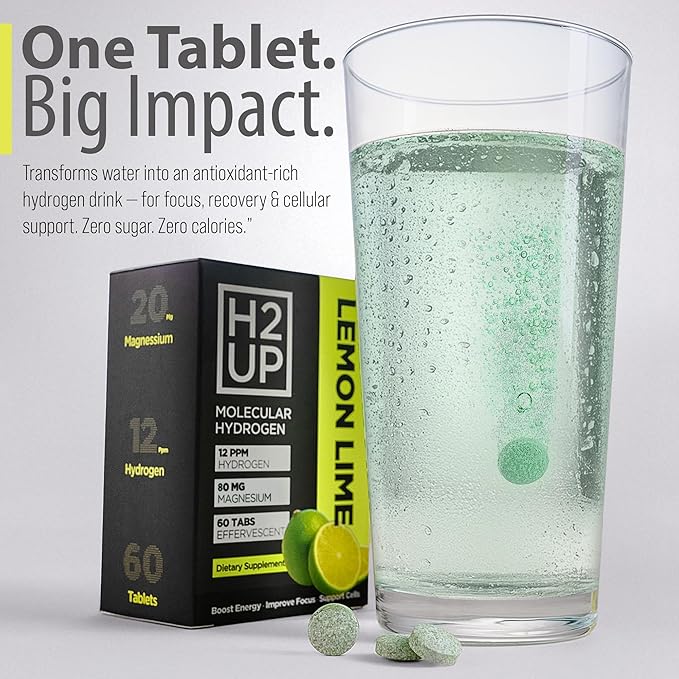 Sugar-Free Molecular Hydrogen Tablets – 60 Count – 12 PPM Hydrogen with Magnesium – Dissolvable Tablets for Clean Hydrogen-Infused Water