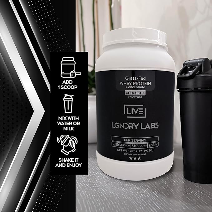 Grass-Fed Chocolate Whey Protein Powder | Organic Non GMO No Soy and Gluten Free - 27 Servings | NSF Certified for Sport (Chocolate)