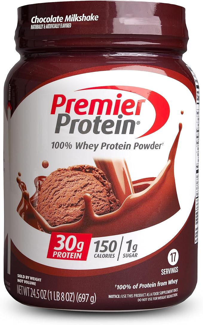 Premier Protein Powder Chocolate Milkshake &amp Cafe Latte 30g Protein 1g Sugar 100% Whey Keto Friendly Gluten Free 17 Servings 23.9 Ounce (2 Pack)