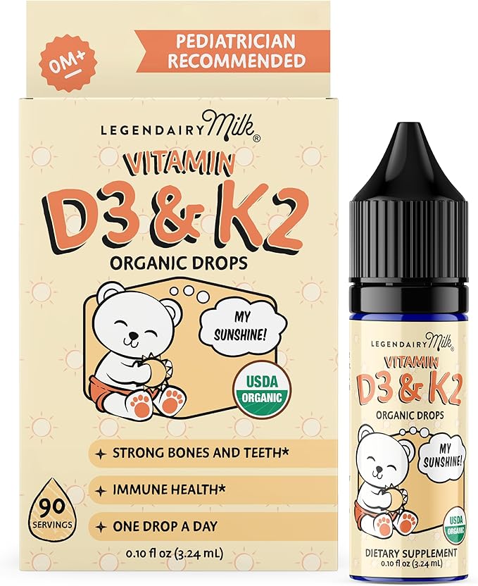 Legendairy Milk Baby Vitamin D3 K2 and Probiotic Drops Bundle Age 0+