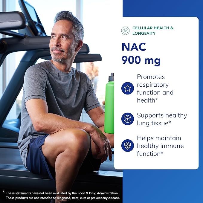 Pure Encapsulations NAC 900 mg - N-Acetyl Cysteine Amino Acid Supplement for Lung &amp Immune Support Liver &amp Antioxidants* - 120 Capsules