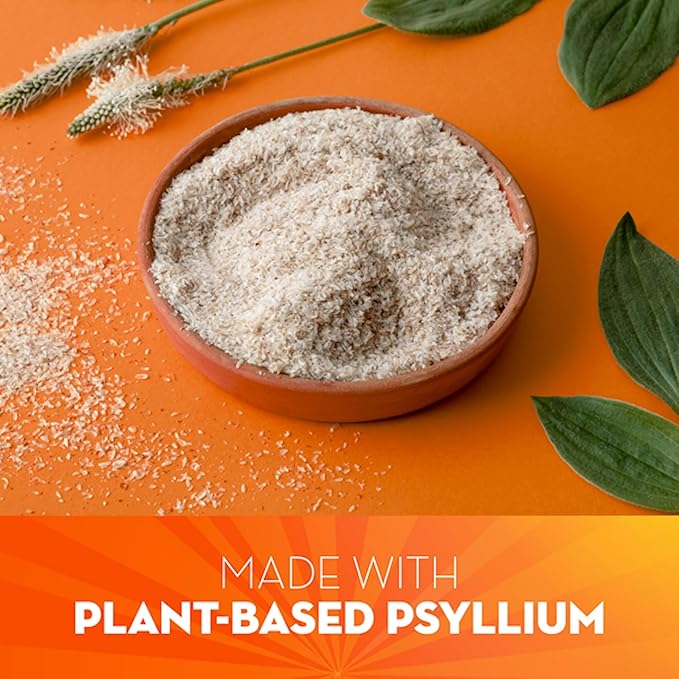 Metamucil 4-in-1 Psyllium Husk GLP-1 Friendly Fiber Supplement Real Sugar 114 tablespoons Orange Flavored Daily Fiber Powder for Digestive Health made with Plant-Based Psyllium Husk Fiber