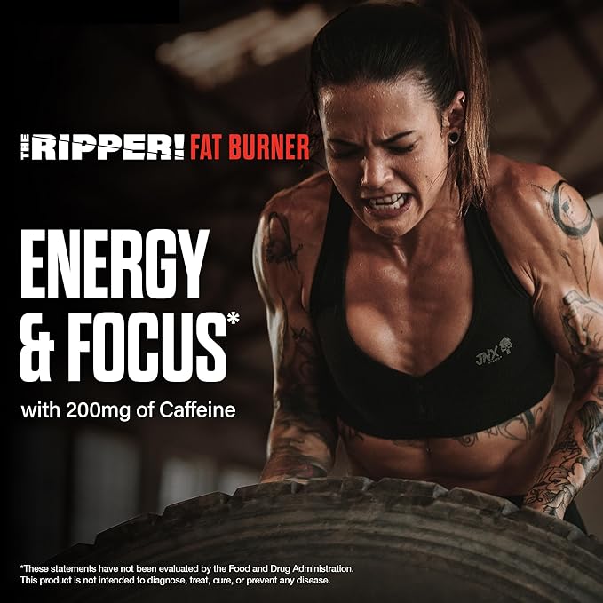 JNX SPORTS The Ripper! Fat Burner Pre Workout for Men &amp Women – Thermogenic Fat Burning Powder &amp Appetite Suppressant Boost Energy &amp Endurance – Blood Orange 30 Servings