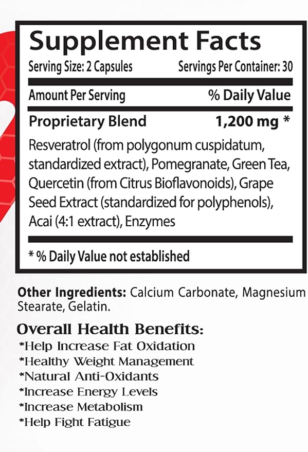 Trans-RESVERATROL Supplement - resveratrol Complex resveratrol Supplement Berry resveratrol Pure resveratrol Extract Natural resveratrol Resveratrol for Skin Anti-Aging resveratrol 2Bot