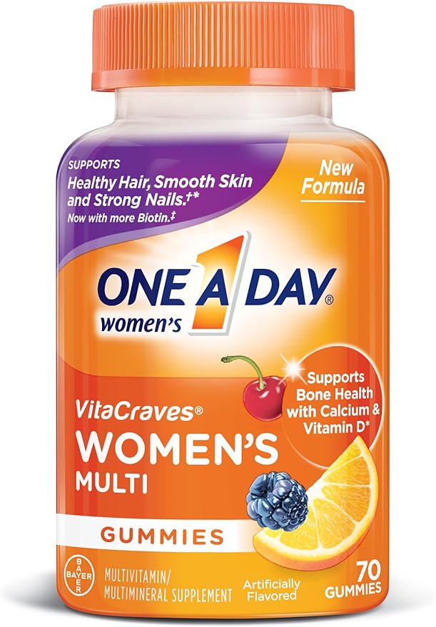 One A Day Women’s VitaCraves Multivitamin Gummies Supplement with Vitamin A Vitamin C Vitamin D Vitamin E and Zinc for Immune Health Support* Calcium &amp more 70 count