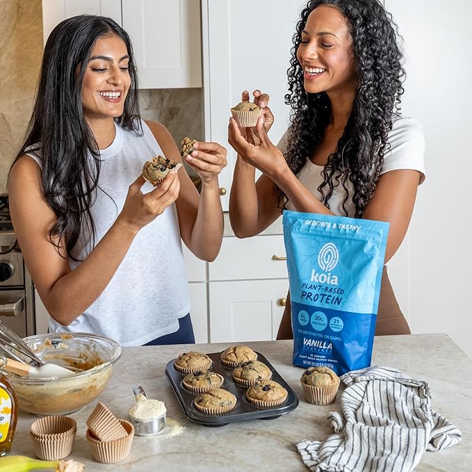 Koia Plant Based Protein Powder Vanilla 20g Protein 3g Sugar 6g Prebiotic Fiber Pre &amp Post Workout 21 Vitamins &amp Minerals No Seed Oils Dairy-Free Gluten-Free Non-GMO 20 Servings 28
