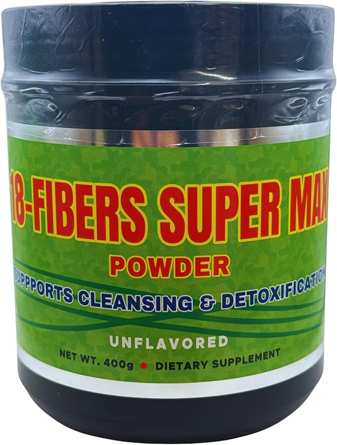 FIBRA 18 Super MAX Powder (18 Fibers) - 400g - Dietary Supplement - Supports Cleansing &amp Detoxification Unflavored (2 Pack)