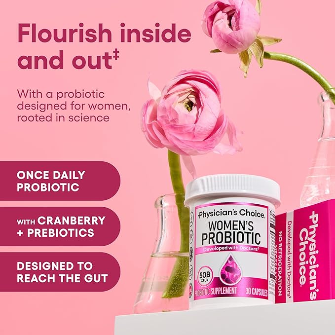 Physician's CHOICE Women's Probiotic 60 Count + Easy Mix Fiber Bundle
