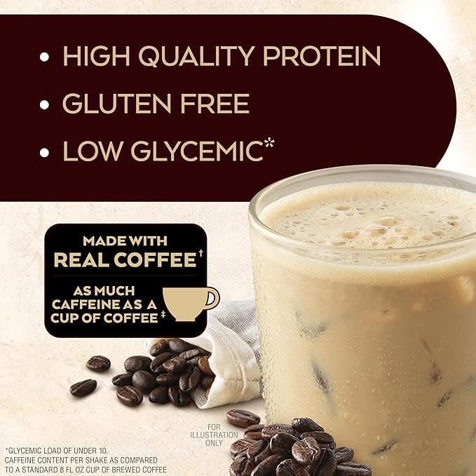 Atkins Energy Shake Creamy Caramel with Protein Gluten Free Keto-Friendly 4 Count(Pack of 3) and Atkins Café au Lait Iced Coffee Protein Shake 15g Protein Low Glycemic 3g Net Carb 1g Sugar Ket
