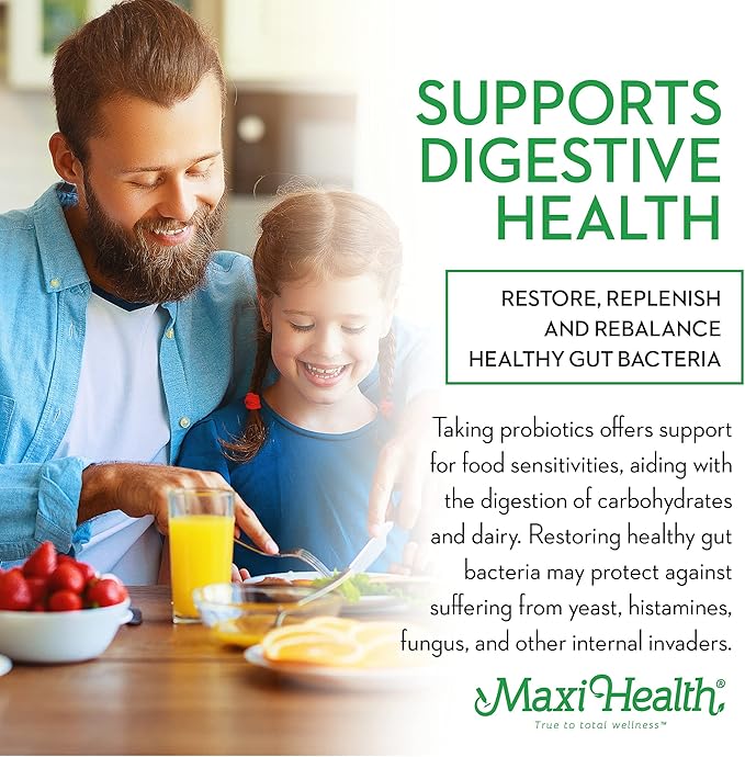 Maxi Health Active Pro-10 Kids Probiotic Chewables – 15 Strains for Digestive &amp Immune Health –10 Billion probiotic Blend- Dairy-Free Kosher – Supports Gut Health Vegetarian – 60 ct (Shelf Stabl