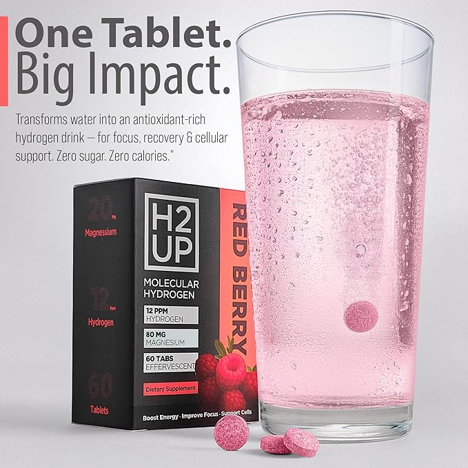 Sugar-Free Molecular Hydrogen Tablets – 60 Count – 12 PPM Hydrogen with Magnesium – Dissolvable Tablets for Clean Hydrogen-Infused Water