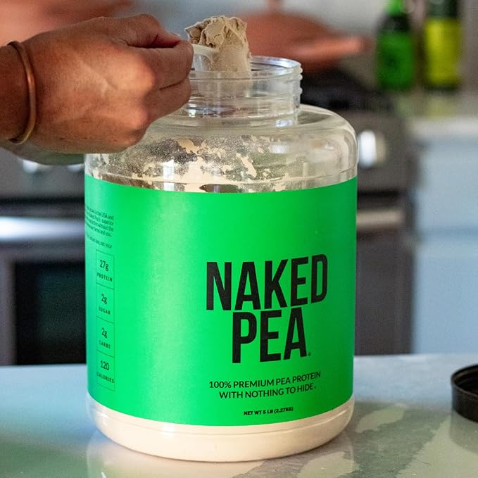 NAKED Pea - 5LB 100% Pea Protein Powder from North American Farms - Unflavored Vegan Pea Protein Isolate - NSF Certified Plant Protein Powder Easy to Digest - 76 Servings