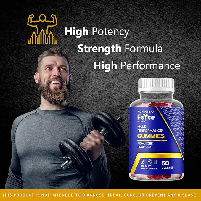 (3 Pack) Alpha Pro Force Gummies For Men - Official Alpha Pro Force Gummies Natural Premium Support Overall Health &amp Wellnes AlphaPro Force Advanced Formula Maximum Strength 180 Gummies For 3 Mo
