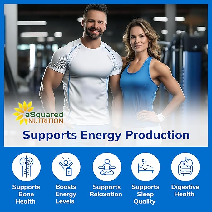 aSquared Nutrition Magnesium Glycinate 400mg - 180 Tablets - Max Strength Magnesium Bisglycinate Supplement -Maximum Bioavailability &amp Absorption-Non-GMO -Not Buffered-Supports Muscles Bones &amp