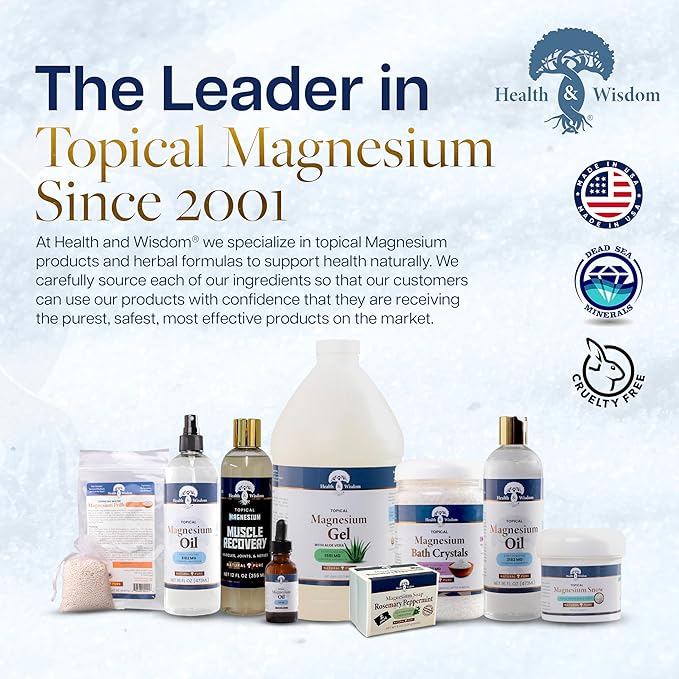 Health and Wisdom Magnesium Snow - Fine Magnesium Carbonate Powder for Face Body and Oral Care - Enhanced Absorption to Tone Smooth and Tighten Skin - 2.65 oz