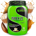 Species Nutrition Isolyze Whey Protein Powder 100% Whey Isolate for Muscle Building 27.5g Protein Per Scoop No Sugar &amp Low Fat (Caramel Macchiato 22 Servings)