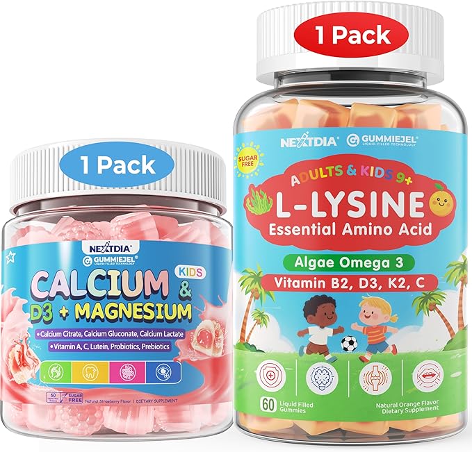 Calcium Complex Gummies for Kids+ Lysine Gummies for Kids Adults