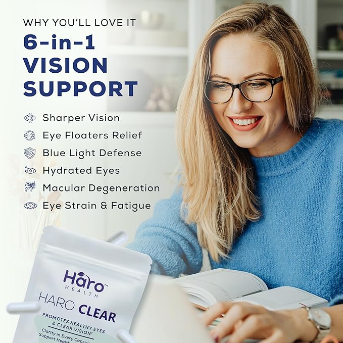 HARO Clear Starter Kit - 180pcs Lutein Eye Vitamins Supplement for Macular Health and Dry Eye Contains Lutein Zinc Vitamins C/E &amp Zeaxanthin to Support Eye Health