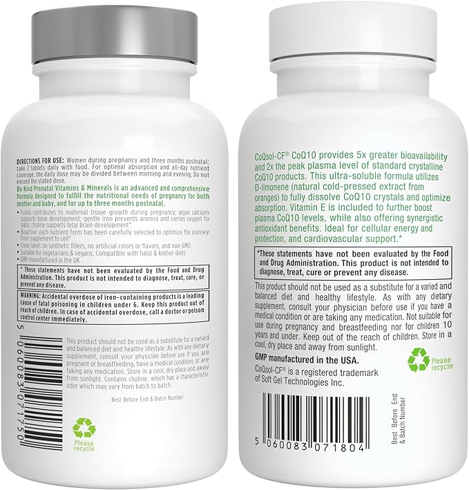 Advanced Prenatal Multivitamin + High Absorption CoQ10 100mg 120 Softgels Pregnancy Support Bundle by Igennus