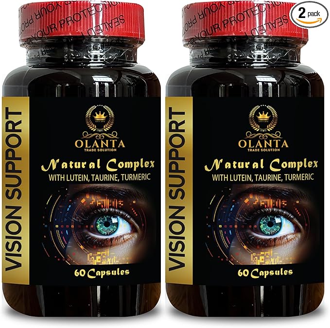 Vision Support - Vision Protection Complex Vitamin A Zinc Lutein Bilberry Fruit 4:1 Extract antioxidants Supplements - 2 Bottles 120 Capsules