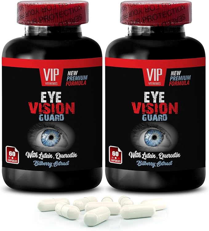 L-Glutathione - Eye Vision Guard - Lutein Bilberry Fruit Grape Quercetin Dihydrate Taurine Milk Thistle Turmeric Root Taurine Lutein Grape Quercetin 1 Bottle 60 Capsules