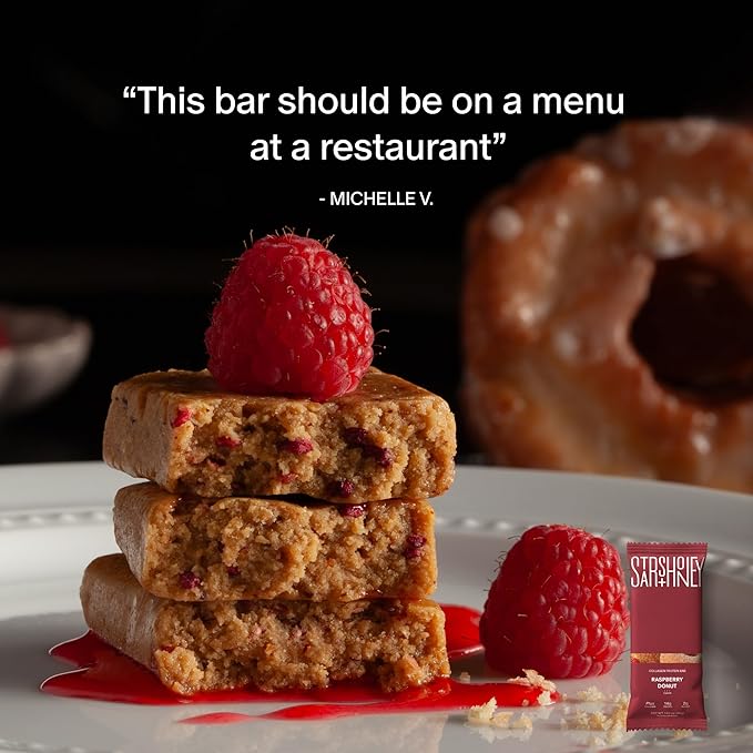 Stars + Honey Protein Bars Raspberry Donut 14g Protein 2g Sugar with Collagen Peptides Dairy Free Soy &amp Gluten Free Snacks for Adults Keto Friendly No Seed Oils or Sugar Alcohols 10 Pack
