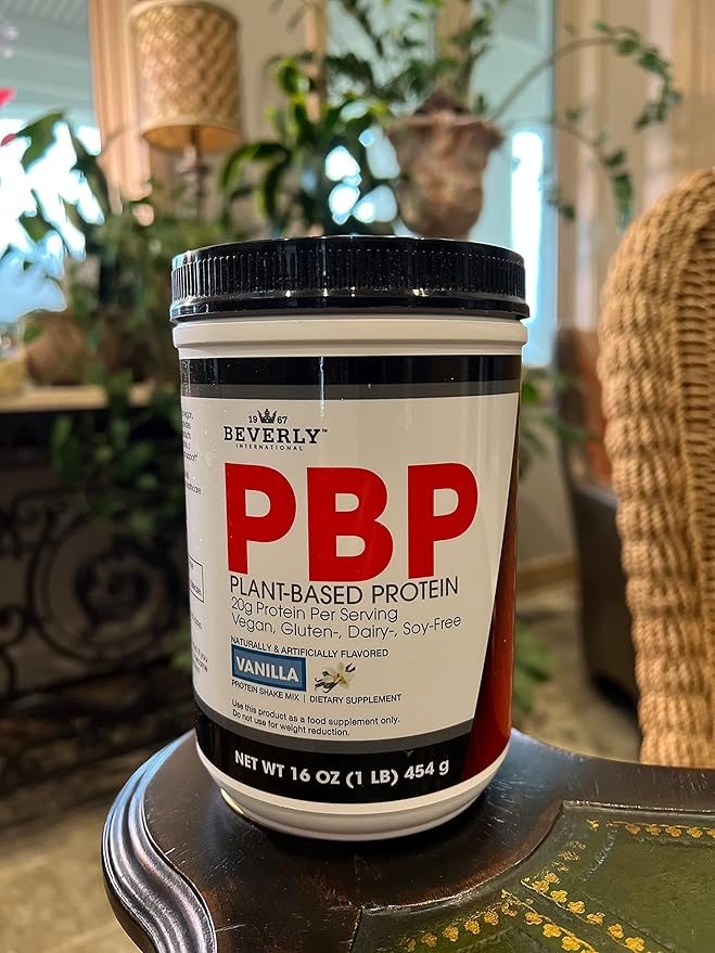 Beverly International PBP Plant Based Protein. Vegan Gluten Dairy Soy-Free. Great Vanilla Taste Smooth Easy to Digest 21g Protein per Serving (15 Servings) 1lb. Complete Amino Acid Profile.