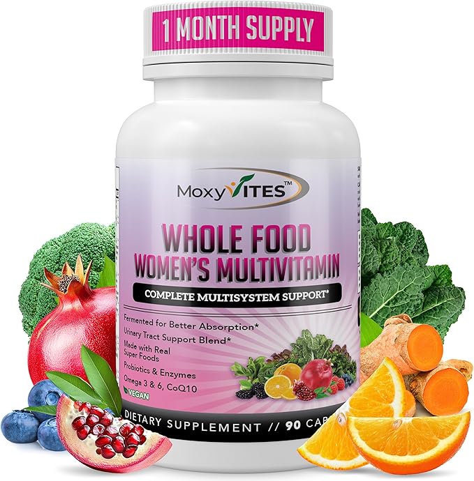 Methylated Multivitamin for Women with Iron - Womens Multivitamin with 44 Organic Whole Food &amp Fermented Nutrients - Daily Vitamin for Women Complete Multisystem Support 90 Vegan Caps Non GMO
