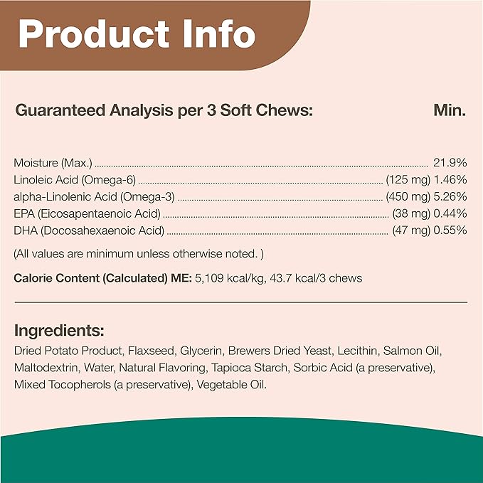 NaturVet – Omega-Gold Plus Salmon Oil | Supports Healthy Skin &amp Glossy Coat | Enhanced with DHA EPA Omega-3 &amp Omega-6 | for Dogs &amp Cats | 180 Soft Chews