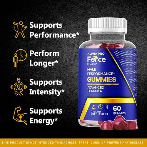 (3 Pack) Alpha Pro Force Gummies For Men - Official Alpha Pro Force Gummies Natural Premium Support Overall Health &amp Wellnes AlphaPro Force Advanced Formula Maximum Strength 180 Gummies For 3 Mo