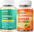 Vegan Omega 3 D3K2 Supplement + Liposomal Turmeric Ginger Lutein Supplement