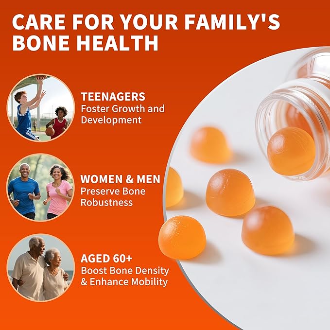 (2 Pack) Calcium Citrate 1200 mg with Vitamin D3 Gummies for Women &amp MenCalcium Supplements for Bone &amp Teeth SupportHigh Absorption - Easy to Digest Sugar FreeVeganOrange Flavor60 Day Su