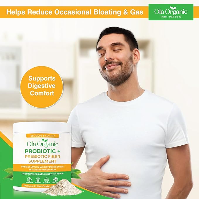 Max Strength Probiotic Powder – 60 Billion CFU with Prebiotics &amp 10 Strains – Supports Digestive &amp Gut Health – Non-GMO Formula (300g Jar)
