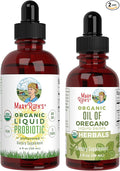 MaryRuth's Probiotic (Unflavored) &amp Oil of Oregano Drops| USDA Organic Clean Label Project Verified® | Vegan Non-GMO Sugar-Free | Immune Support Antioxidant &amp Digestive Health