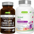 Vegan Omega-3 Algae Oil + Advanced Kids Multivitamin Gummy Bundle High Concentration DHA &amp EPA + Vitamin A B C D3 &amp E Clean Ingredients 60 Softgels + 90 Berry Flavor Gummies by Igennus