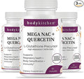 Body Kitchen Mega NAC (N-Acetyl Cysteine) 600 mg with Quercetin Supports Respiratory Health and Immune Function and Promotes Liver and Kidney Detox Veggie Caps (Pack of 3)