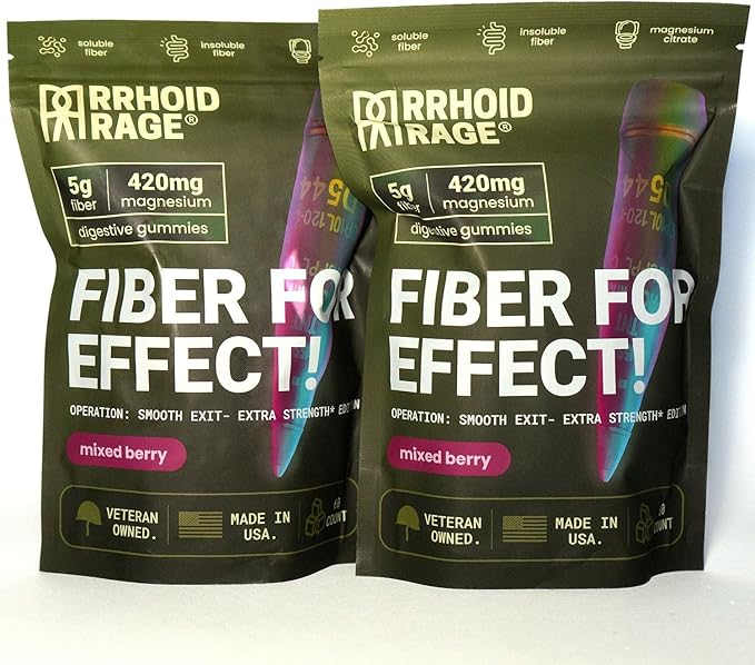 Fiber Extra Strength Gummies with Magnesium Citrate – Extra Strength Gut &amp Digestive Support – Mixed Berry Flavor – Daily Wellness Supplement – 60 Gummies (2)