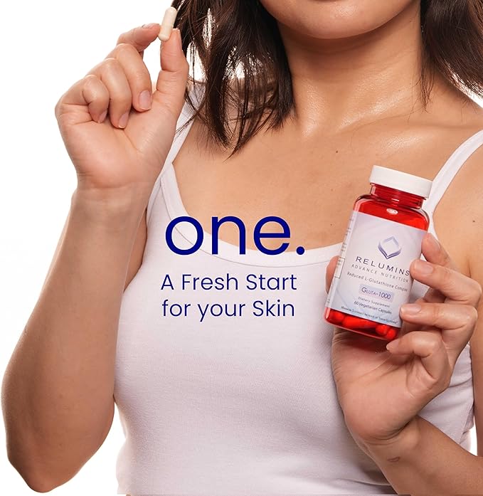 Relumins Advance Nutrition - 1000mg Reduced L-Glutathione Complex 2X More Effective Than Jarrow at Raising Serum Glutathione Antioxidant Supplement - Alpha Lipoic Acid Rosehips - 120 Veggie Caps
