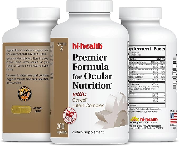 Hi-Health Premier Formula for Ocular Nutrition 200 Capsules The Original Paul Harvey Eye Vitamin for Healthy Vision