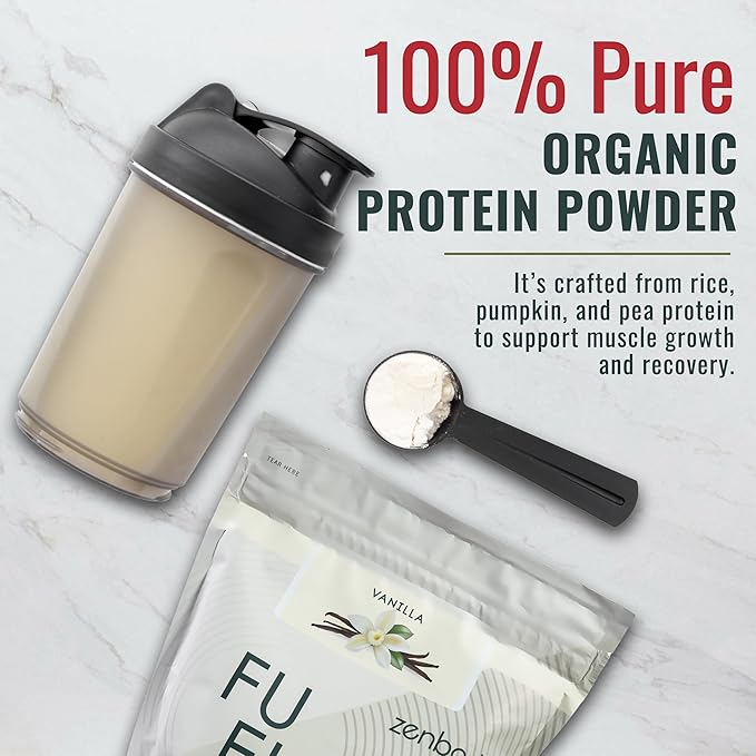 Fuel Vegan Protein Powder Vanilla - 21g of Protein Each Serving Delicious Plant-Based Blend for Muscle Growth Crafted from Pea with Vegan D3 No Artificial Flavors Gluten-Free