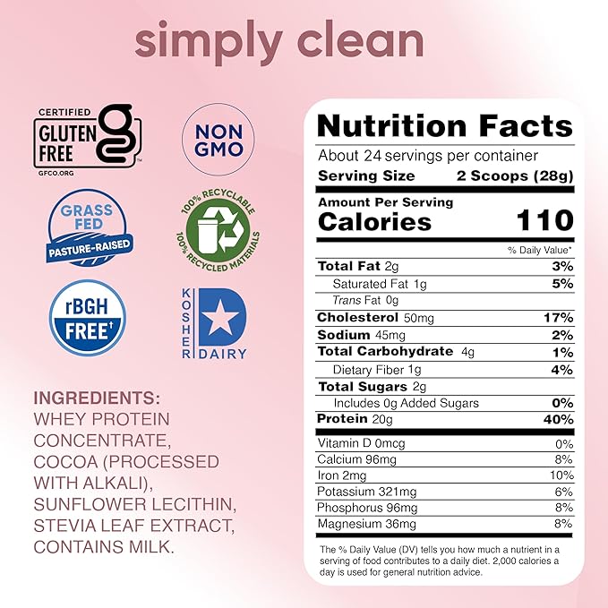 Simply Teras Whey Simply Dark Chocolate rBGH Free 24 oz