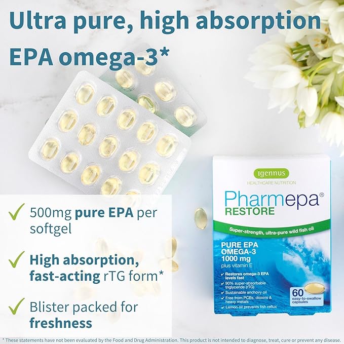 Pharmepa Restore EPA &amp VESIsorb Ubiquinol-QH CoQ10 Heart Health Bundle by Igennus