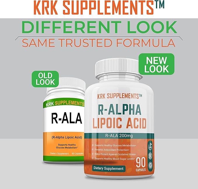 1 Bottle R-ALA R-Alpha Lipoic Acid 200mg 90 Capsules