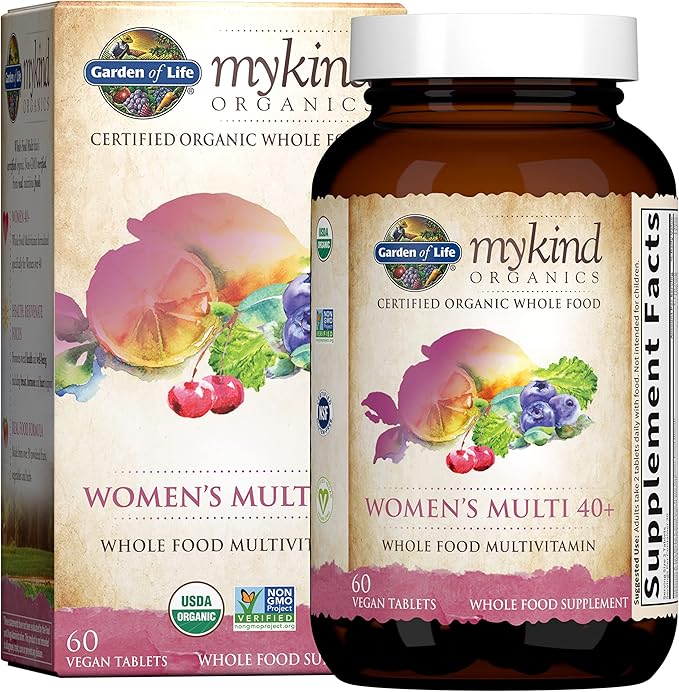 Garden of Life Organics Vitamins for Women 40+ - 60 Tablets &amp Organics Multivitamin for Men - Men's Once Daily Whole Food Vitamin Supplement Tablets Vegan 30 Count