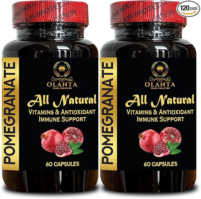 Pomegranate Extract - Reds Superfood Powder Capsules for Men and Women Immune Support Pomegranate Seed Extract Natural Immune Booster Superfood &amp Antioxidants - 2 Bottles 120 Capsules