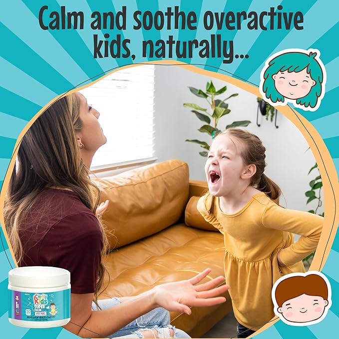 Clarity Kids Super Calm | Magnesium Chewable Vitamin for Children Comfort Focus and Relaxation | All Natural Calm Supplement with L-Theanine | USA Made | 30 Piece