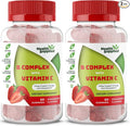 Strawberry Flavored Vitamin B Complex Gummies - B Complex with Vitamin C - Supports Nervous System and Boosts Energy Levels - Assists with Cognitive Function - Great Tasting and Easy to Swallow